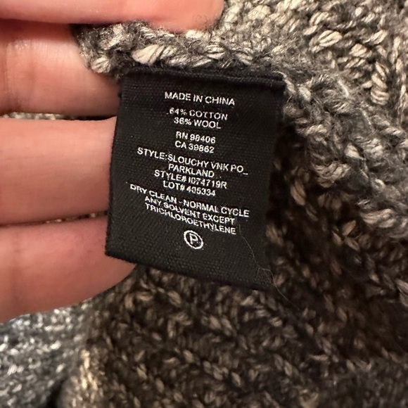 Theory Sweater Womens Medium‎ Black White Marled Cotton Wool Slouchy Minimal - Picture 3 of 5